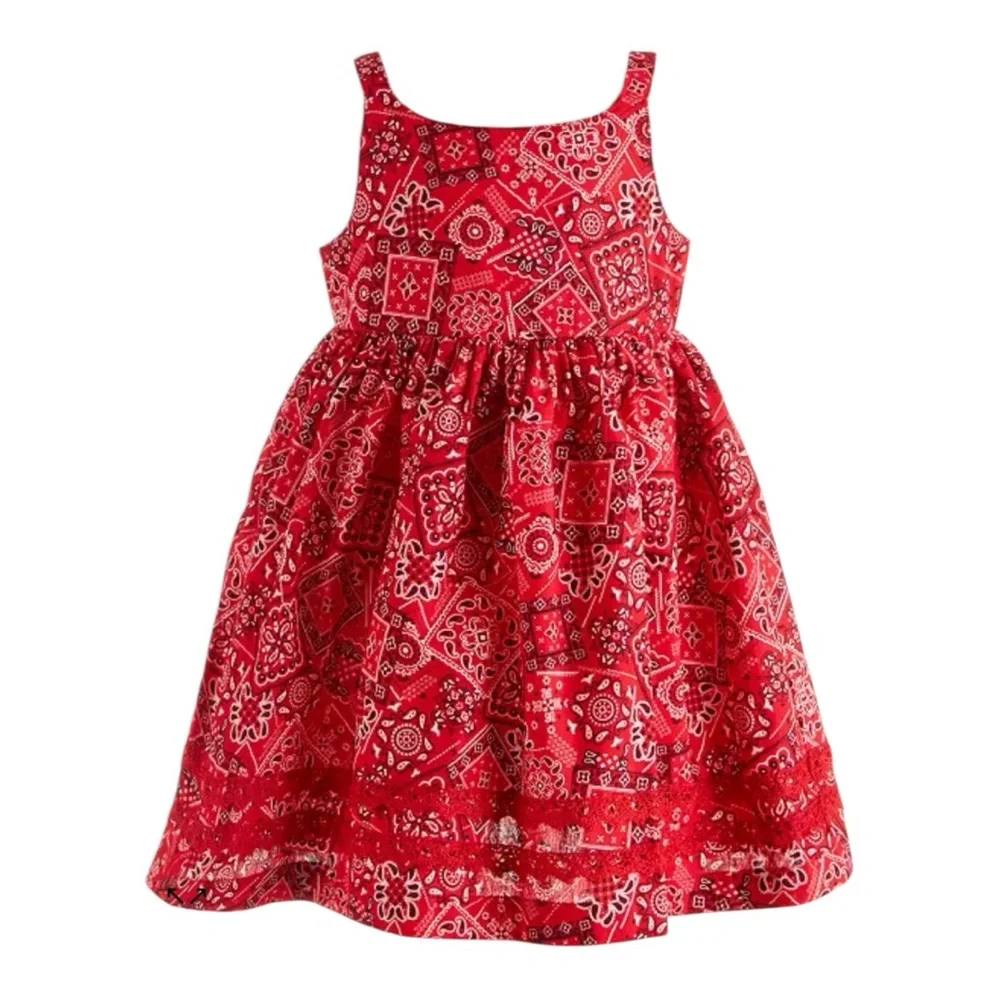 Blueberi Boulevard Baby Girls Red Handkerchief Dress